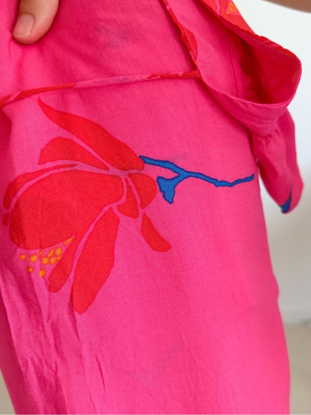 Free People - She’s a Waterfall - Size 6 
Bright Pink Floral V-Neck Maxi Dress - Picture 7 of 9